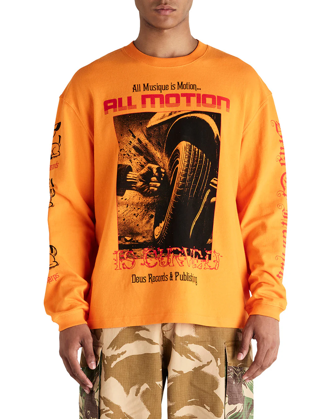 Dancing Ghost Ls Tee - Persimmon Orange