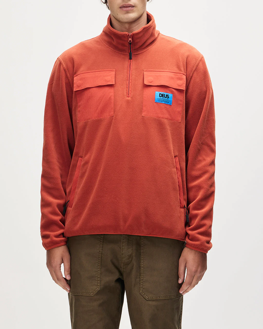Section Zip Neck Fleece - Terracotta