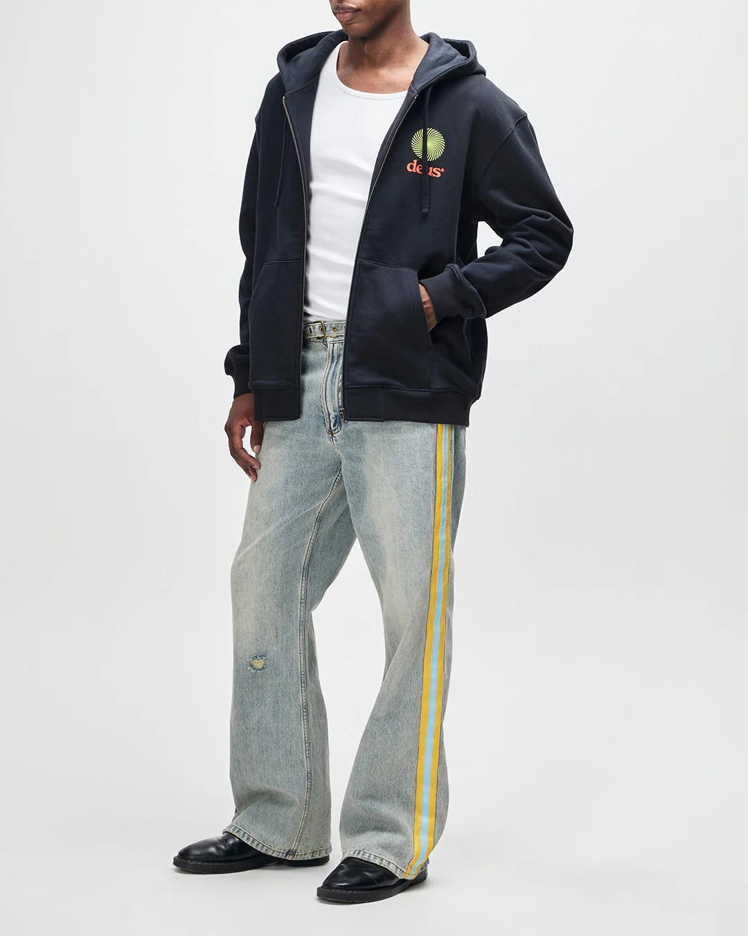 Strata Zip Hoodie - Black - Image 9